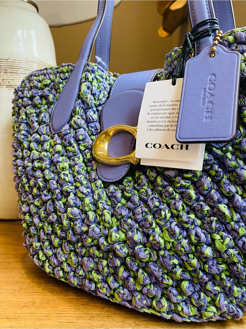 Coach NWT Hard to Find Straw Small Woven Summer Tote - Picture 3 of 13